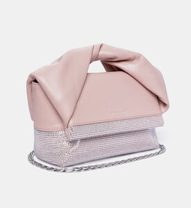 حقيبة تويستر جلد بمقبض علوي بكريستال