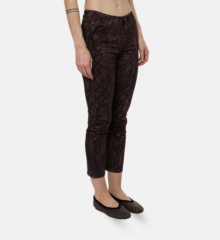Ba and Sh Snake Skin-print Flared Pants, Model View