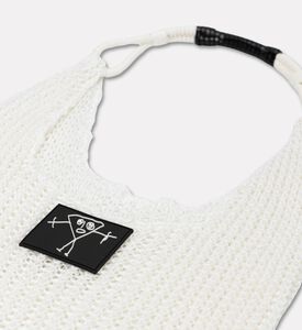 Plan C Open-knit Top Handle Bag, White, Packshot View