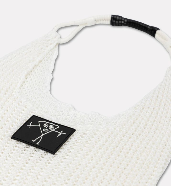 Plan C Open-knit Top Handle Bag, White, Packshot View
