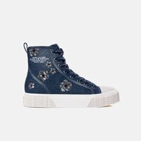 The Sequin Daisy Denim High-top Sneakers