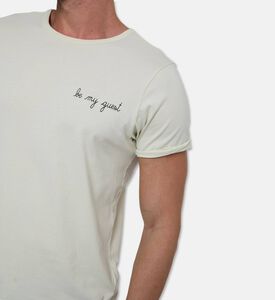 Maison Labiche Poitou Be My Guest Embroidered T-shirt, Off-white, L, Model View