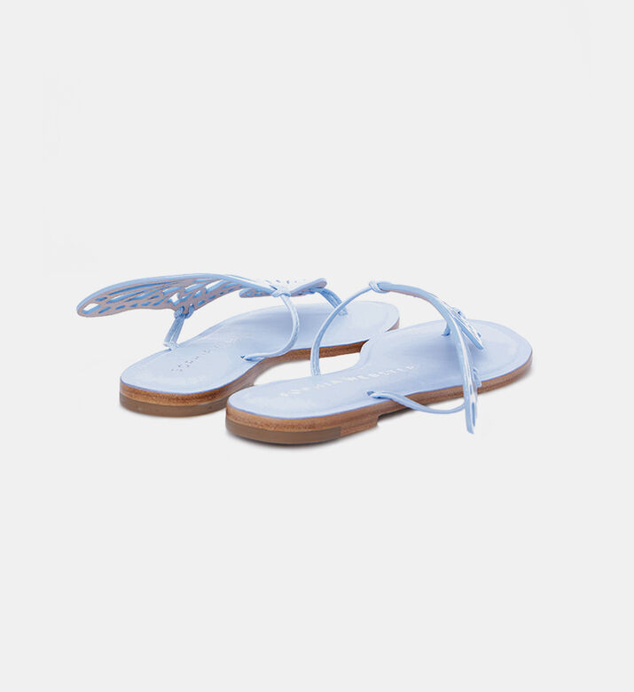 حذاء تالولا جلدي مسطح مفتوح من الخلف