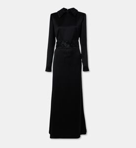 Arad Ghaderian Satin Shoulder Pads Long Dress, Packshot View