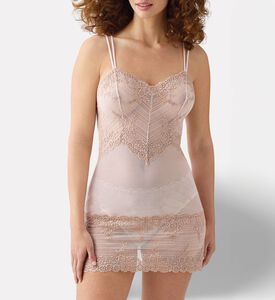 Wacoal Floral Lace Sheer Slim-fit Nightdress, Pink, Xl, Model View
