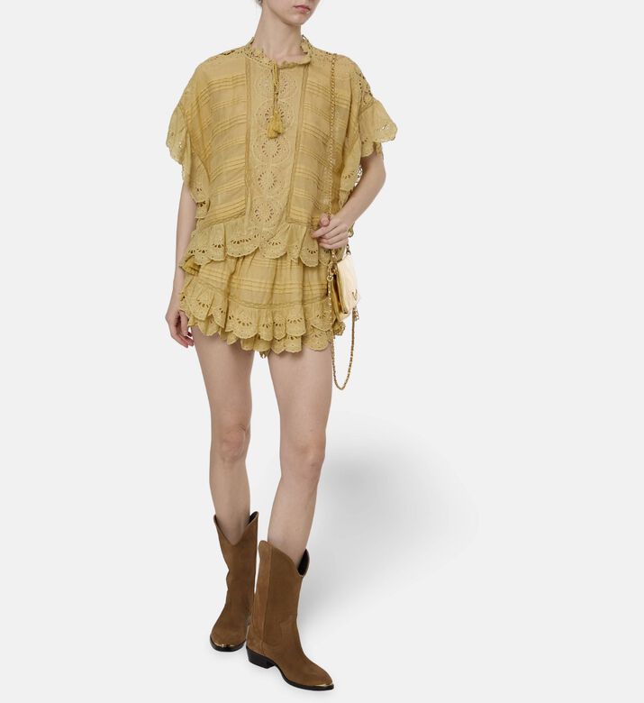Isabel Marant Embroidered Tassel Poncho Top, Model View