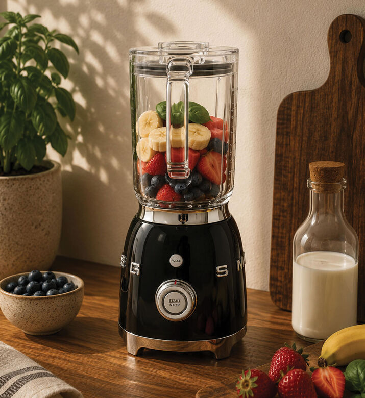 Smeg 50s Style Table Blender, Black, Packshot View
