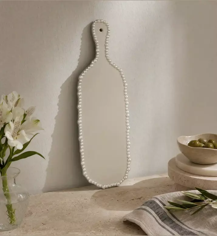 Baci Milano Pearl-embellished Serving Board, Taupe, M, Model View