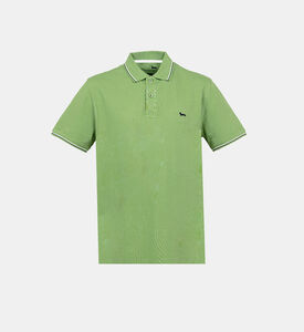 Striped-detail Cotton Piquet Polo Shirt