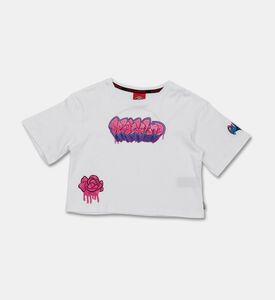 Sprayground Cropped Graphic Short-sleeve T-shirt, White, 8y, Packshot View