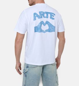 Arte Logo-print Heart Hands T-shirt, White, Xxl, Model View