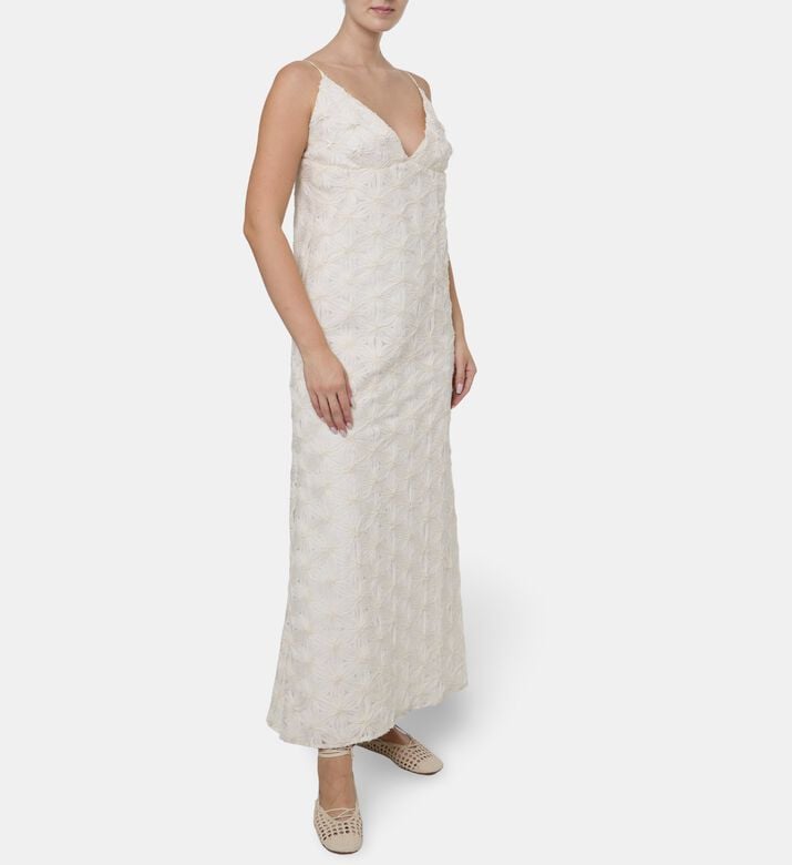 Baobab Floral-embroidered V-neck Maxi Dress, Model View