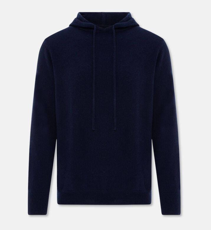 Carter and White Declan Cashmere Drawstring Hoodie, Navy, Xl, Packshot View