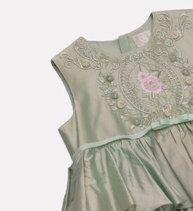 Maison Ava Mariella Tiered Silk 3d-flowers Bow Belt Dress, Packshot View