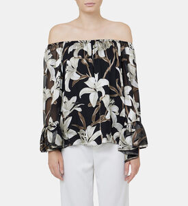 بلوزة أرديليا مطبوعة بأكتاف مكشوفة