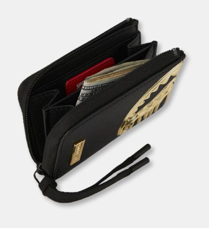 Sprayground Gold Drips Shark Mouth Wallet, Packshot View