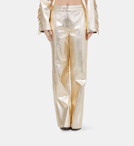 Palazzo Laminated Leather Pants
