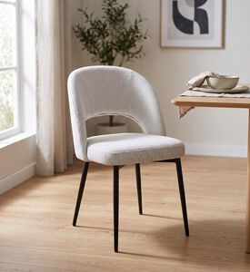 Pure Furniture Dex Metal Legs Dining Chair, Beige, Packshot View