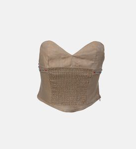 بلوزة تالفستون قصيرة بصدرية بقماش قنب