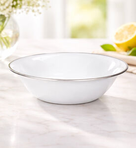 Home Deco and More Silver-rimmed Breakfast Bowl, Packshot View