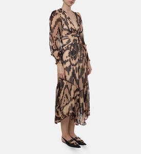 Ba and Sh Amor Abstract-print Long-sleeve Dress, Model View