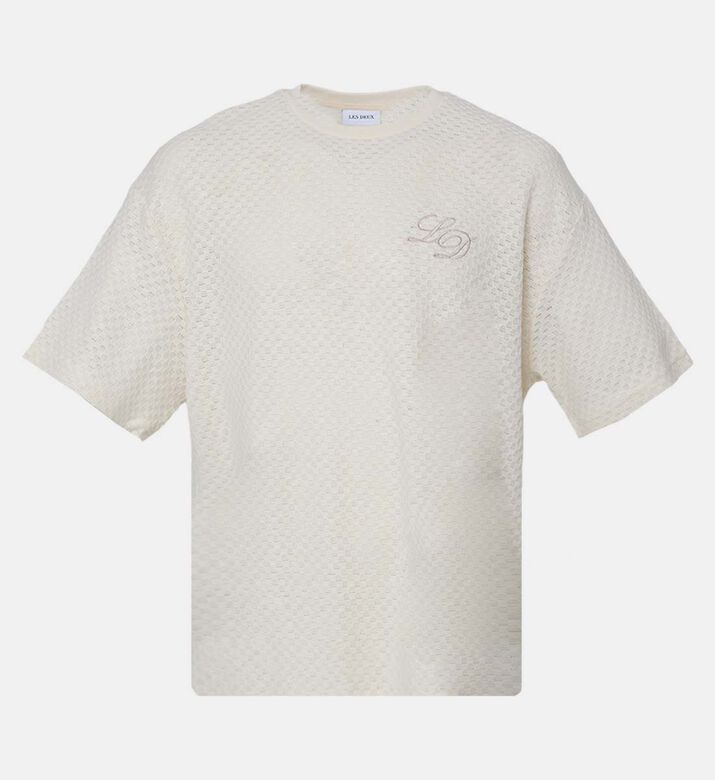 تيشيرت بروس قصير الأكمام مضلع بمربعات