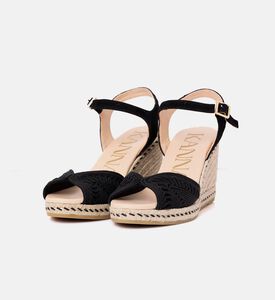 Black Jute Wedge Sandals
