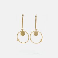 Long Gold-plated Round Turquoise Earrings