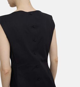 بلوزة واسعة بدون أكمام بياقة عريضة