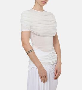 بلوزة سونورا مجمعة بكتفين مكشوفين