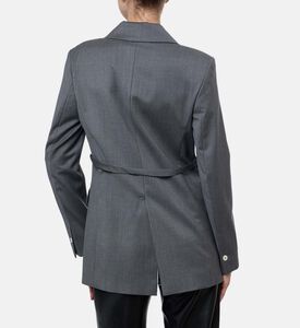 Beatrice B Button Closure Waist Belt Jacket, Model View