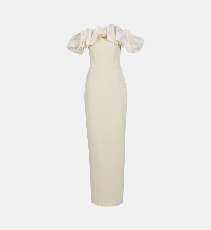 منتفخ قبالة الساتان الكتف مع Bodycon النيوبرين