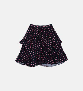 تنورة منقطة بشريط شعار الفتاة