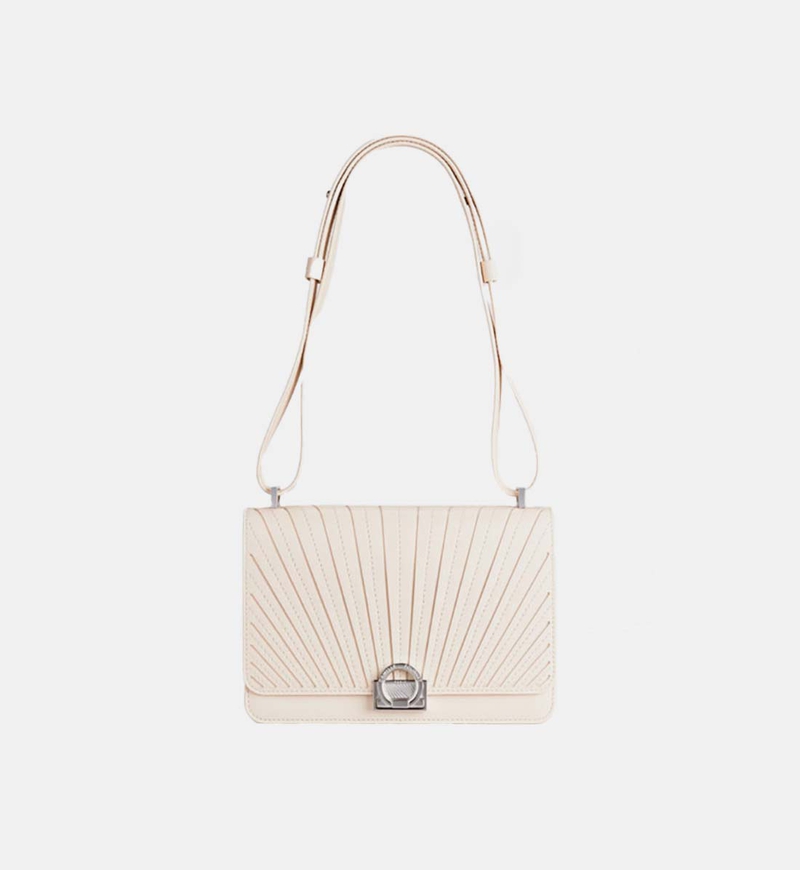 Signature Calf Leather Pleated Shoulder Bag