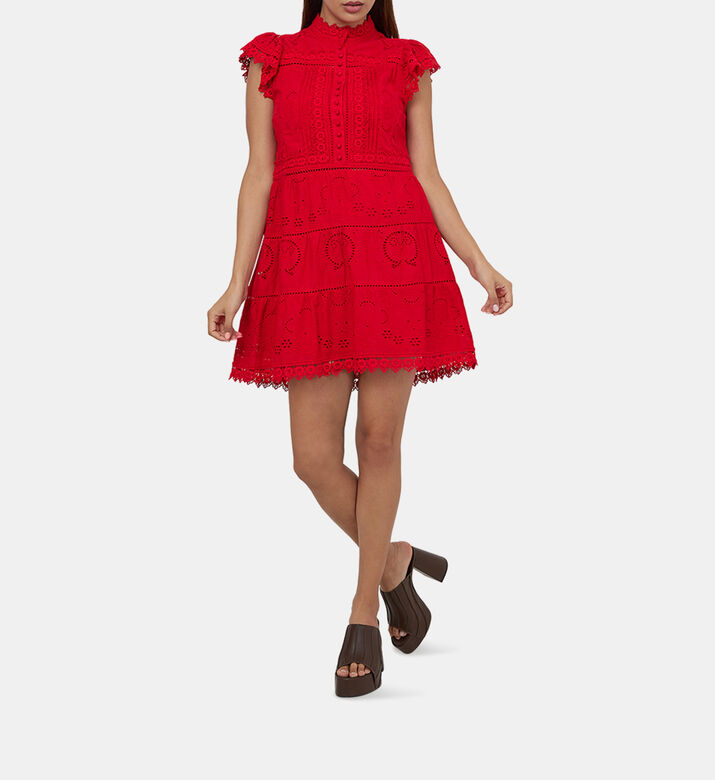 Marina Embroidered Tiered Dress