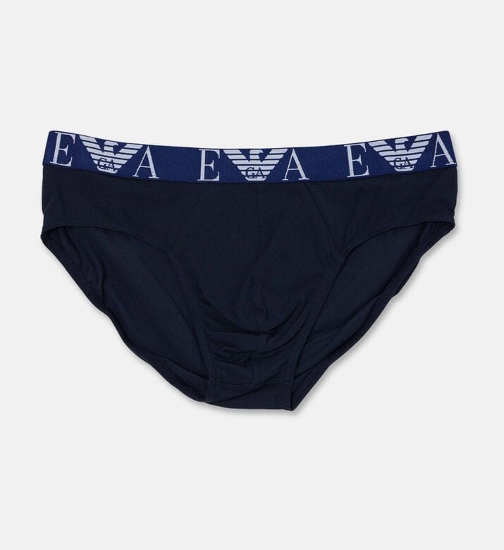 Emporio Armani Eva Waistband 3-piece Briefs Set, Blue, Xxl, Packshot View