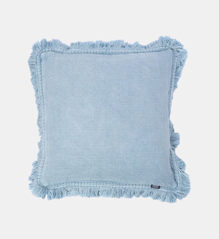 Home Deco and More Celeste Cotton Square Filled And Vaccumed Cushion, Light-blue, Packshot View Home Deco and More Celeste Cotton Square Filled And Vaccumed Cushion, Light-blue, Packshot View