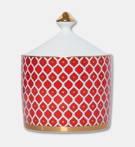 Imperial Gold-toned Knob Red Lattice Sugar Pot, Packshot View