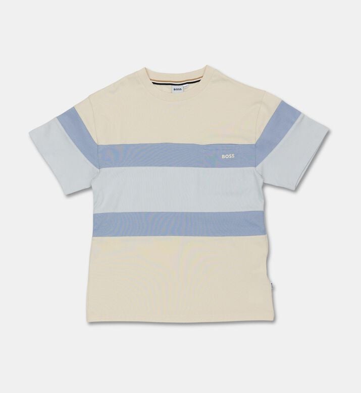 Boss Striped Piqu&eacute; Loose-fit T-shirt, Packshot View