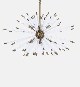 Home Deco and More Acrylic Antique Brass Rod Chandelier, Brown, M, Packshot View