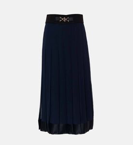 Edward Achour Paris Lace Trim Pleated Midi Skirt, Packshot View