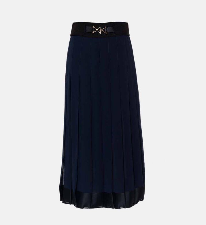Edward Achour Paris Lace Trim Pleated Midi Skirt, Packshot View