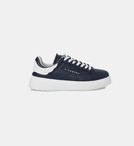 Contrasting Logo Leather Sneakers Contrasting Logo Leather Sneakers