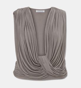 Christopher Esber Draped Sleeveless Deep Plunge Top, Packshot View