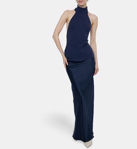 Cult Gaia Silk Flared Maxi Skirt, Dark-blue, S, Model View