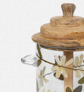 Home Deco and More Leaf-print Top Lid Jar, Brown, S, Packshot View