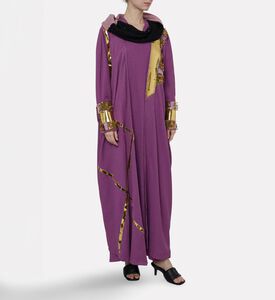 Dalia Al Azem Metallic Paneling Sequined Abaya, Model View