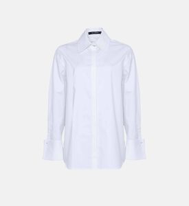 Crisp Cotton Poplin Double-layer Collar Shirt