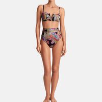 Paisley-print Bandeau Bikini Top