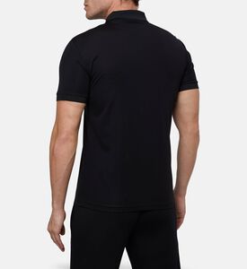 EA7 Zippered Collar Logo Polo Shirt, Black, Xl, Model View